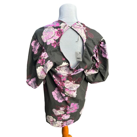NWT Free People Maye Floral Puff Sleeve Cotton Poplin Tunic Top - Picture 5 of 7